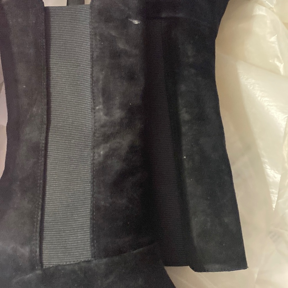Black suede mid calf boots brand new never worn